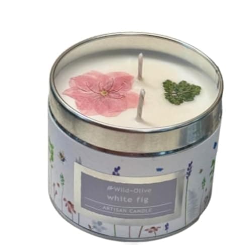 Image of Wild Olive White Fig Fragranced Artisanal Candle In A Tin
