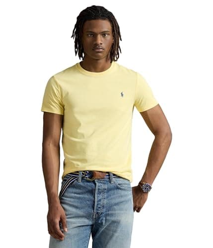 Image of POLO RALPH LAUREN Men's Classic Fit Jersey Crewneck T-Shirt, Wicket Yellow, Large