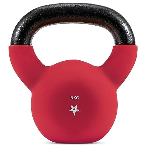 Image of Yes4All WV6P Neoprene Coated Kettlebell Weights, Strength Training Kettlebells - 8KG Red