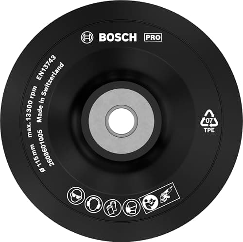 Image of Bosch 1x PRO Backing Pad for Small Angle Grinders, M14, Soft (Ø 115 mm, Professional Accessory Small Angle Grinder)