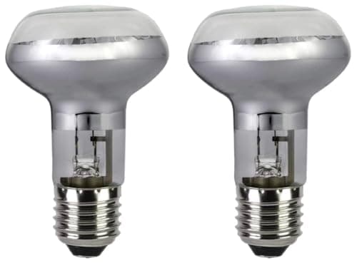 Image of 2 Pack R63 46W (60W) Traditional E27 ES Eco Classic Clear Reflector Bulbs, Dimmable, 2700K Warm White, No Flicker, AC 230V, Edison Screw, for Wall Lights, Ceiling Pendants, Clusters