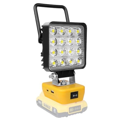 Image of Willpower Cordless LED Work Light for Dewalt 18V/20V Battery, 4'' 48W LED Floodlights for Outdoor and Job Site Camping Garage Lighting, Low Voltage Protection, USB & Type-C Charging Port (No Battery)