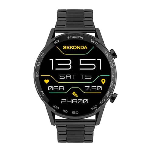 Image of Sekonda Active Plus Smart Watch 45mm with Black Stainless Steel Strap 30226
