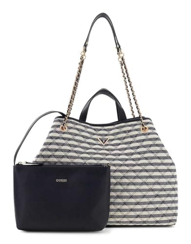 Image of GUESS shopper bag Giully II 2 In 1 Tote Bag Navy Multi dark blue