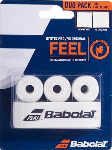 Image of Babolat Syntec Pro + Vs Tennis Racquet Grips White One Size