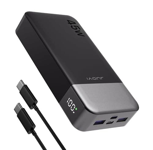 Image of JUOVI J2621 Power Bank Fast Charging 20000mAh 45W, Portable Charger PD 3.0 QC 4.0 Battery Pack, With LED Display,2 USB-C, 2 USB-A for iPhone 16 15 14 13,Tablet,Galaxy,iPad,Samsung S24 S23,Google