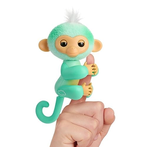 Image of Fingerlings Age 5+ 2023 NEW Interactive Baby Monkey Reacts to Touch – 70+ Sounds & Reactions – Ava (Teal)