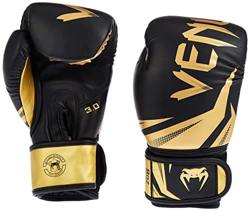Image of Venum, Challenger 3.0 Boxing Gloves, Unisex Adult, 12 Oz, Black/Gold