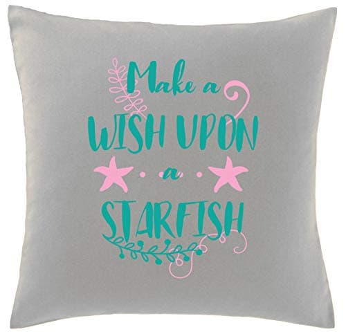 Image of Hippowarehouse Make A Wish Upon A Starfish Printed bedroom accessory cushion cover case 41x41cm