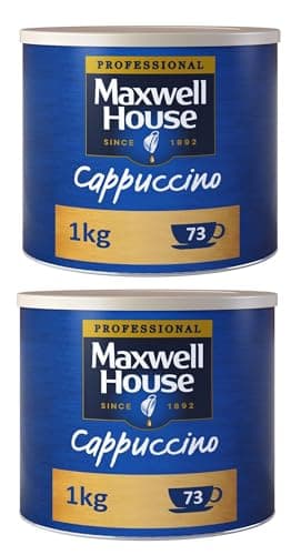 Image of Maxwell House Cappuccino Instant Coffee 1kg Tin (Pack of 2)