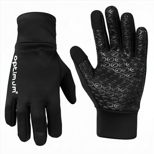 Image of Optimum Sport Unisex Aqua Winter Gloves, Multi-Sport Waterproof Performance in All-Weather Scenarios, Touchscreen Compatible for Running, Cycling, Hiking & Daily Warmth/Protection - S, Black