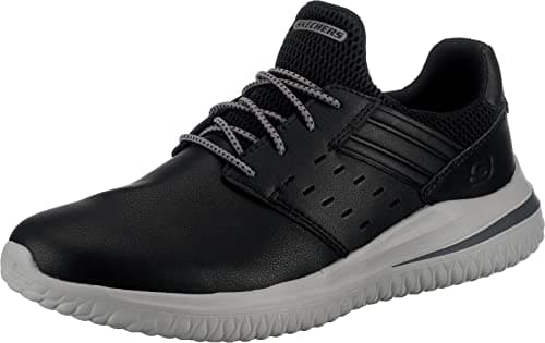 Image of Skechers Men's Delson 3.0 Ezra Sneaker,Black Leather,10 UK