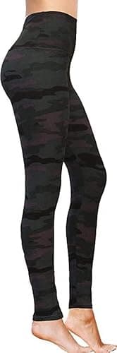 Image of High Waist Womens Leggings - Active Workout Leggings - Tummy Control Soft Ankle Length Leggings for Women Black Camouflage (L-XL, Black Camouflage)