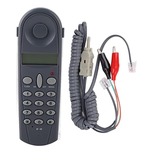 Image of PUSOKEI Telephone Phone Line Cable Tester,Butt Test Tester Tool Cable Set with Connectors and Joiner,FSK/DTMF Automatic Identification,Call/Caller ID/Line Detection