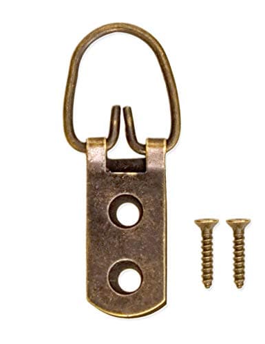 Image of Fuxxer® – 20 Picture Hooks Eyelets Antique Look for Painting, Pictures Old Mirrors Small Wall Furniture | Copper | Bronze Set of 20 +Screws.