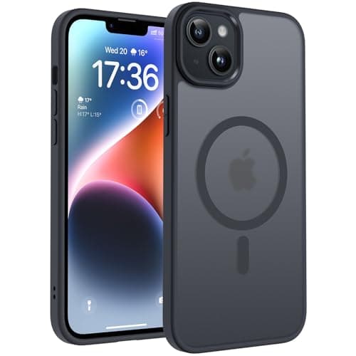 Image of TOCOL Magnetic for iPhone 14 Plus Case 6.7-Inch, Fit for MagSafe, [14FT Military Grade Drop Tested], Shockproof Slim Anti-Fingerprint Translucent Matte Back Protective Phone Cover (Black)