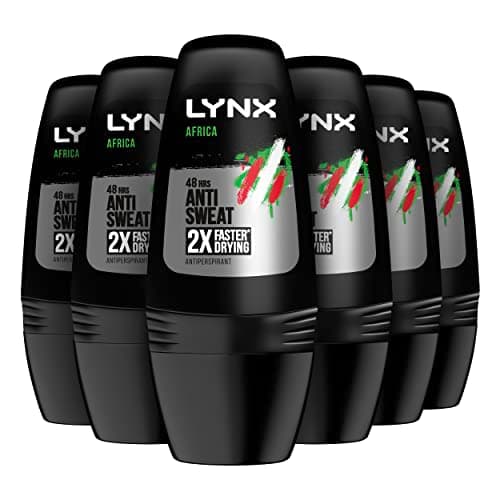 Image of LYNX Africa 48-hour protection against odour and wetness Anti-perspirant Roll On deodorant with an iconic scent 6 x 50 ml