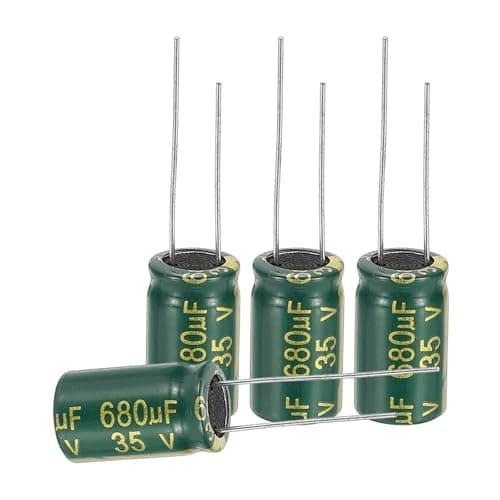 Image of sourcing map 24Pcs Electrolytic Capacitor High Frequency 680UF 35V with Aluminum Radial Leads 10 x 17mm High Ripple Current Low Impedance