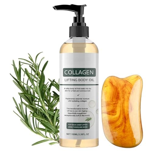 Image of Collagen Oil for Skin Tightening,Collagen Lifting Body Oil After Shower,Moisturizes & Smoother Skin,Reduce Fine Lines, Lift Sagging Skin, Boost Skin Glow, Firming Body Oil with Guasha Board,100ML