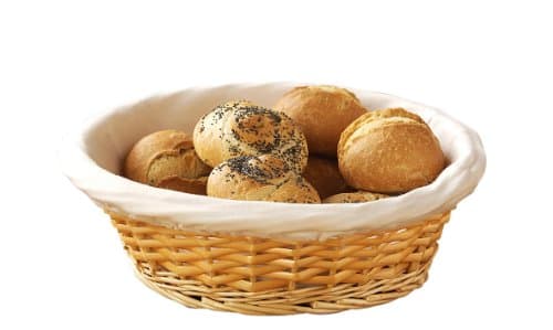Image of Premier Housewares Wicker Bread Basket with Cream Fabric Lining, 10 x 25 x 25 cm - Natural, Beige