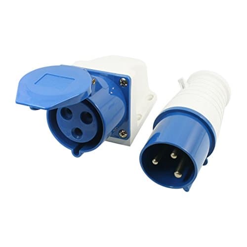Image of sourcing map AC 220-250V 32A 2P+E 3-Pin IP44 Waterproof Industrial Socket Connector