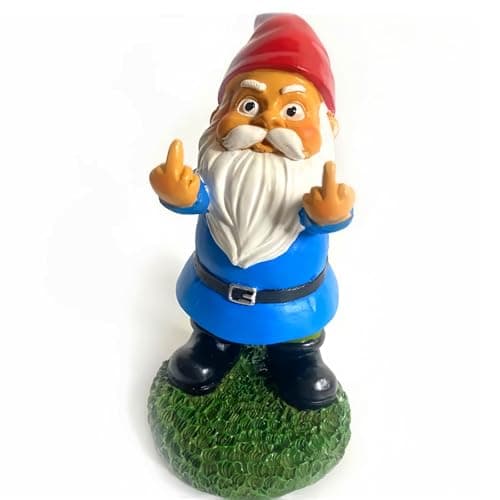 Image of Garden Gnomes Funny Garden Ornaments Outdoor - Rude Garden Gnomes Middle Finger Gifts - Gnomes Garden's Ornaments Outdoor or Indoor
