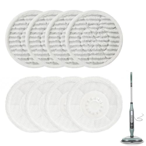 Image of Kokoie 8 PCS Steam Mop Pads Compatible with Shark S6002UK, S7201UK, Reusable Scrub Mop Pads Replacement Compatible for Shark S6002UK S7201UK S8201UK Steam Mop for All Sealed Hard floors