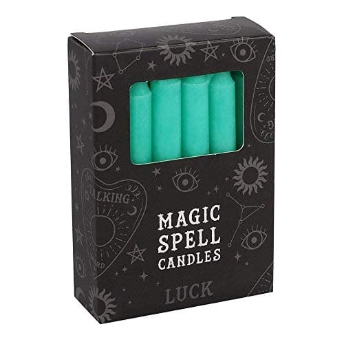 Image of Miss Pretty London Pack of 12 Green 'Luck' Spell Candles
