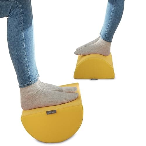 Image of Leitz Desk Foot Rest, Adjustable Leg & Knee Support, Suitable For The Home Office, Relieves Shoulder & Back Ache, Made From Foam With A Fabric Cover, Ergo Cosy Range, Warm Yellow, 53710019