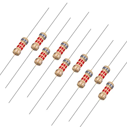 Image of sourcingmap 100Pcs 8.2K Ohm Resistor, 1/4W 5% Tolerance Carbon Film Resistors, 4 Bands for DIY Electronic Projects and Experiments