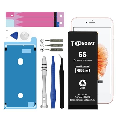 Image of TOPGOBAT Replacement for iPhone 6S Battery,4000mAh High Capacity Battery for Model (A1633 A1688 A1691 A1700) with Replacement Tool Kits
