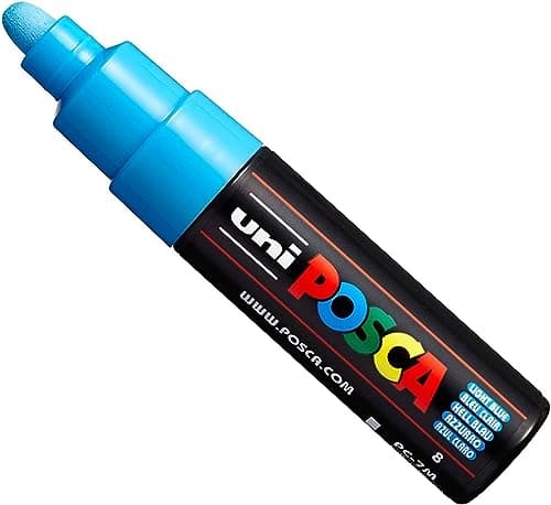 Image of Uni POSCA PC-7M Paint Marker Art Pens - Large Bullet Nib 4.5-5.5mm - 15 Colours - New for 2017 - Light Blue