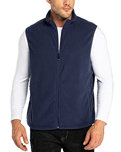 Image of 33,000ft Men's Fleece Gilets Lightweight Sleeveless Jacket Vest Windproof Bodywarmer Outerwear Golf Gilet With Zip Pockets for Hiking Cycling Running Purple Blue 3XL