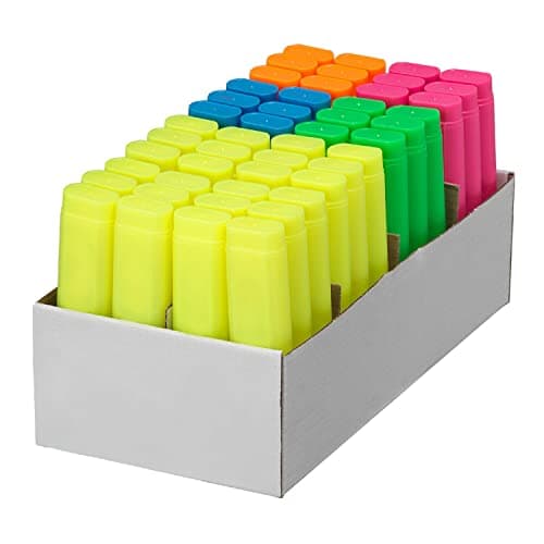 Image of Dataglo Highlighter Bulk Pack | 48 Fluorescent Marking Pens | Assorted Colors – Yellow, Green, Blue, Pink & Orange | Chisel Tip for Precision & Bold Highlighting | Office, School & Home Use
