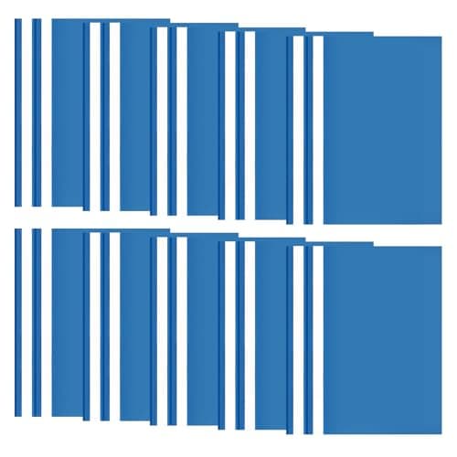 Image of 20 PCS A4 Project Folder, Plastic Display Folder, Presentation Folders with Clear Cover, Folders for Paperwork A4, Document Organiser, for Office School Report Document File (Blue)