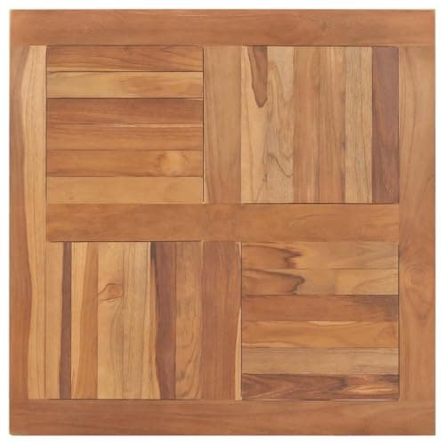 Image of vidaXL Solid Teak Wood Table Top, Square 80x80x2.5 cm, Fine Sanded Hard Wood for Durable Outdoor & Indoor Use, Brown.