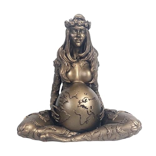 Image of DadArt Gaia Mother Earth Statue Bronze Finish Alabaster Goddess Sculpture