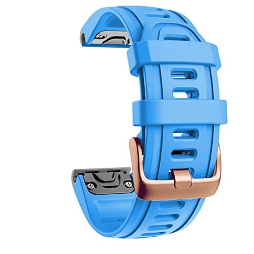 Image of EZZON Quick Release Watch Band Silicone Bracelet For Garmin Fenix 5S 5X 5Plus 6S 6X 6 Pro Rose gold buckle bracelet Sport Wrist Strap (Color : N, Size : 20mm Fenix 5SPlus)