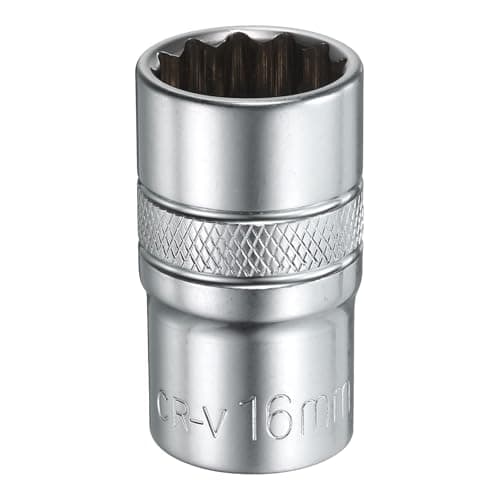 Image of sourcing map 1/2" Drive by 16mm 12-Point Shallow Socket 38mm Length Metric Spline Socket
