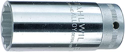 Image of Stahlwille 02020019 46 High Performance Steel Sockets Spline-Drive, 3/8 inch Drive, 19 mm Size, 65 mm Length, Pack of 10