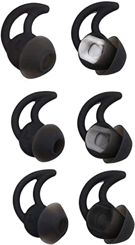 Image of Adhiper Replacement QC30 Noise Cancelling Earbuds compatible with Bose QuietControl 30(QC30)/QuietComfort 20(QC20) QC20i/Soundsport Free/SIE2 IE2 IE3 Wireless Headphones(Black)