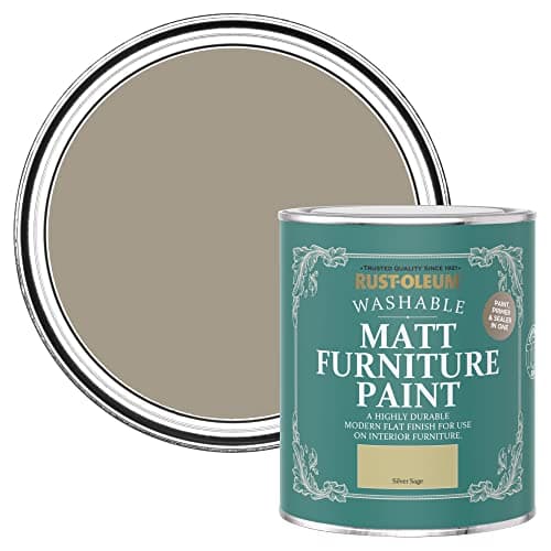 Image of Rust-Oleum Beige Furniture & Skirting Board Paint in Matt Finish - Silver Sage 750ml
