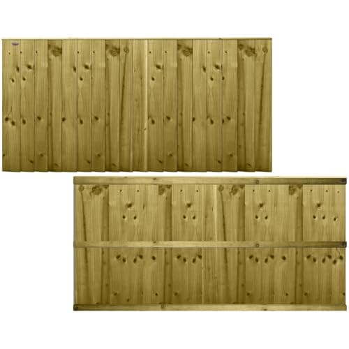Image of Flat Top Feather Edge Fence Panel, 6ft x 3ft Semi-Braced Wooden Topper Extension | Heavy Duty Treated Closeboard Fencing, Ideal for Any Garden Perimeter (Wide: 182cm x High: 90cm)