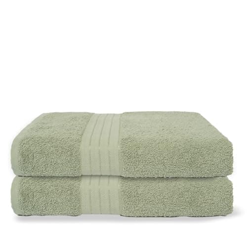 Image of Brentfords Hand Towels For Bathroom, Ultra Soft 100% Cotton Absorbent Fade Resistant Quick Dry Hotel Quality Sage Green Hand Towels 2 Pack For kitchen & Gym, 50x80cm