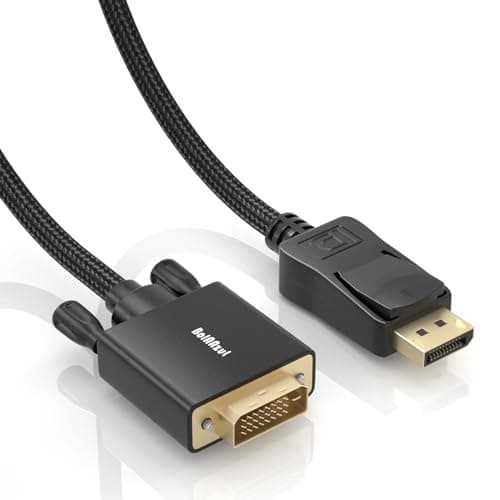 Image of BolAAzuL DisplayPort to DVI Cable 1.8M, 60Hz 1080P Nylon Braided DP Male to DVI-D Single-Link Adapter Cable for HP Dell Nvidia AMD Lenovo PC Laptop-DP Out to Monitor Projector-DVI in