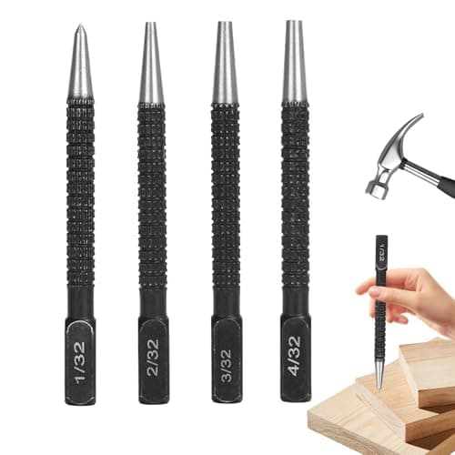 Image of 4PCS Nail Punch And Centre Punch Set, Positioning Punchs Tool For Wood And Metal, Precision Hole Punch Kit For DIY Use