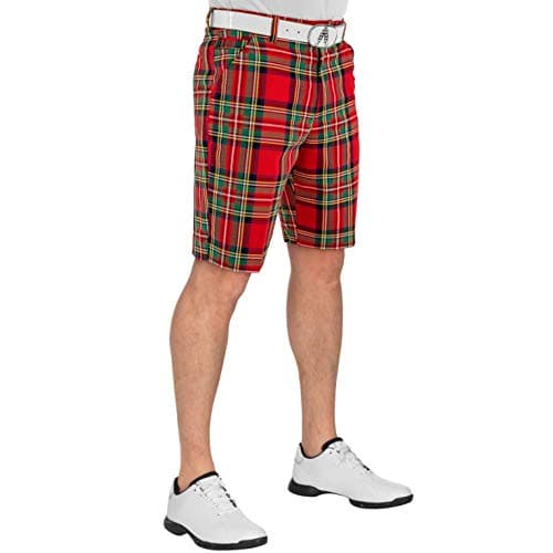 Image of Royal & Awesome Stewart Tartan Mens Golf Shorts, Mens Plaid Shorts