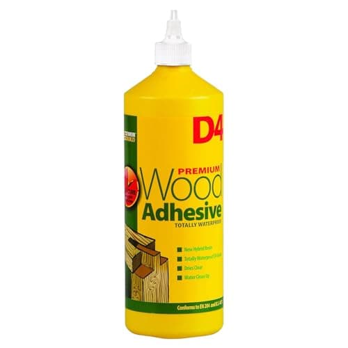 Image of Everbuild D4 Premium Wood Adhesive – Excellent Bonding Strength – White – 1 Litre