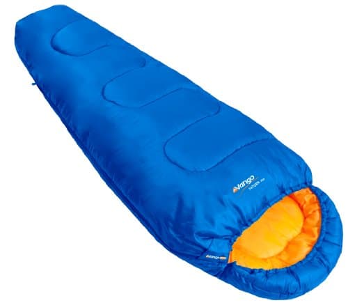 Image of Vango Saturn Kids' Sleeping Bag, Atlantic Blue - Size 170 x 70 cm [Amazon Exclusive], Mummy Shaped for Boys or Girls, 2 Season Summer Camping, Garden, Indoors, Washable