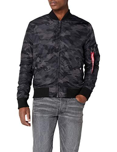 Image of Alpha Industries MA-1 TT Camo Bomber Jacket for Men Black